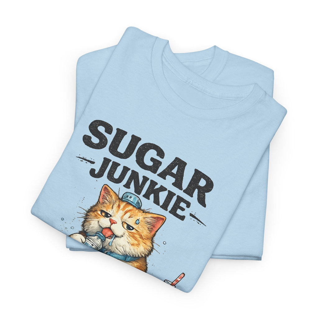 “Sugar Junkie – Diabetic Nightmare” T-Shirt – Lustige Katze Grafik-T-Shirt