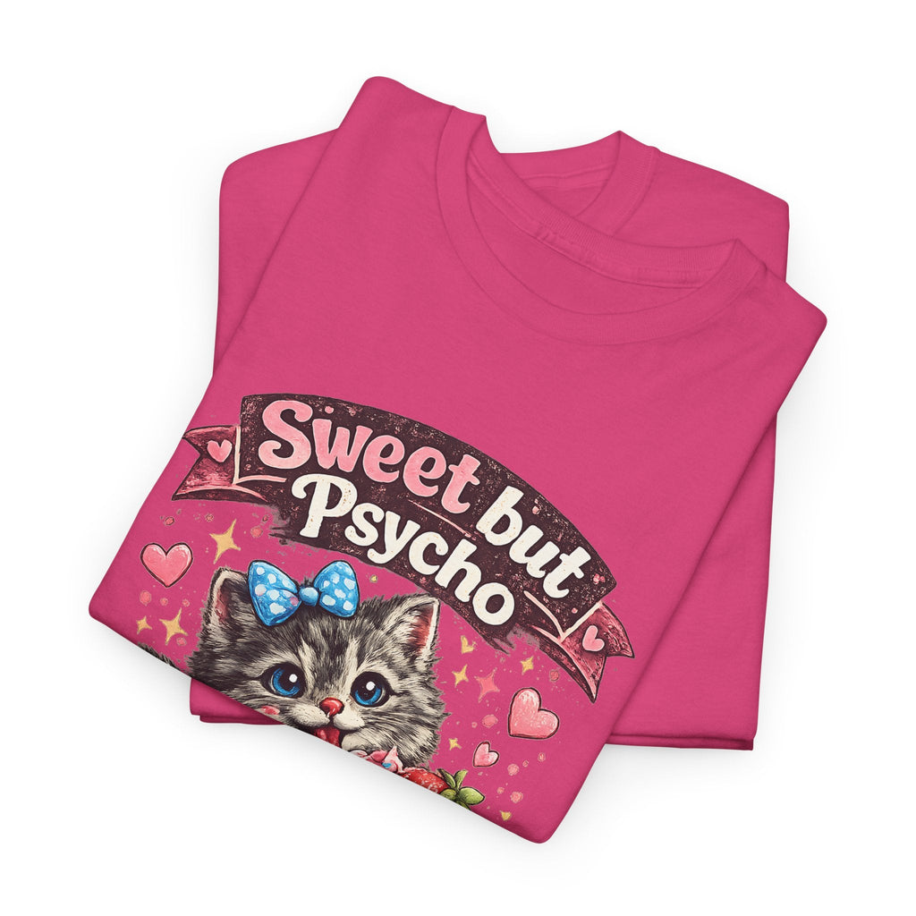 “Sweet But Psycho” T-Shirt – Süße lustige Kawaii-Katze Grafik-T-Shirt