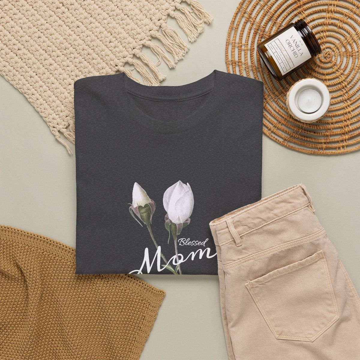 Mom Floral T-Shirt – Minimalistisches Damen-Baumwollshirt Grafik-T-Shirt