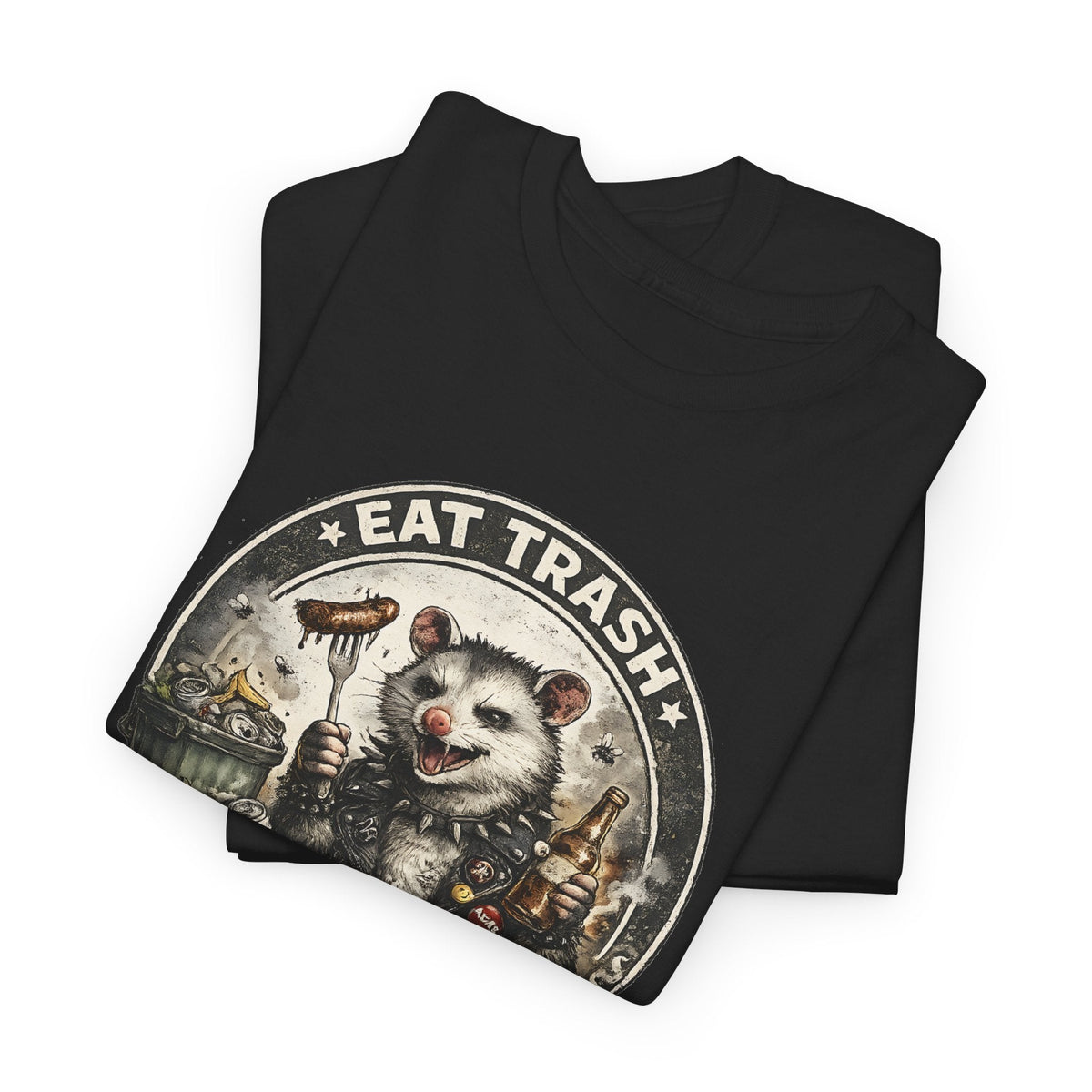 “Eat Trash, Party Hard” Opossum T-Shirt – Lustiges Grafik-Design T-Shirt