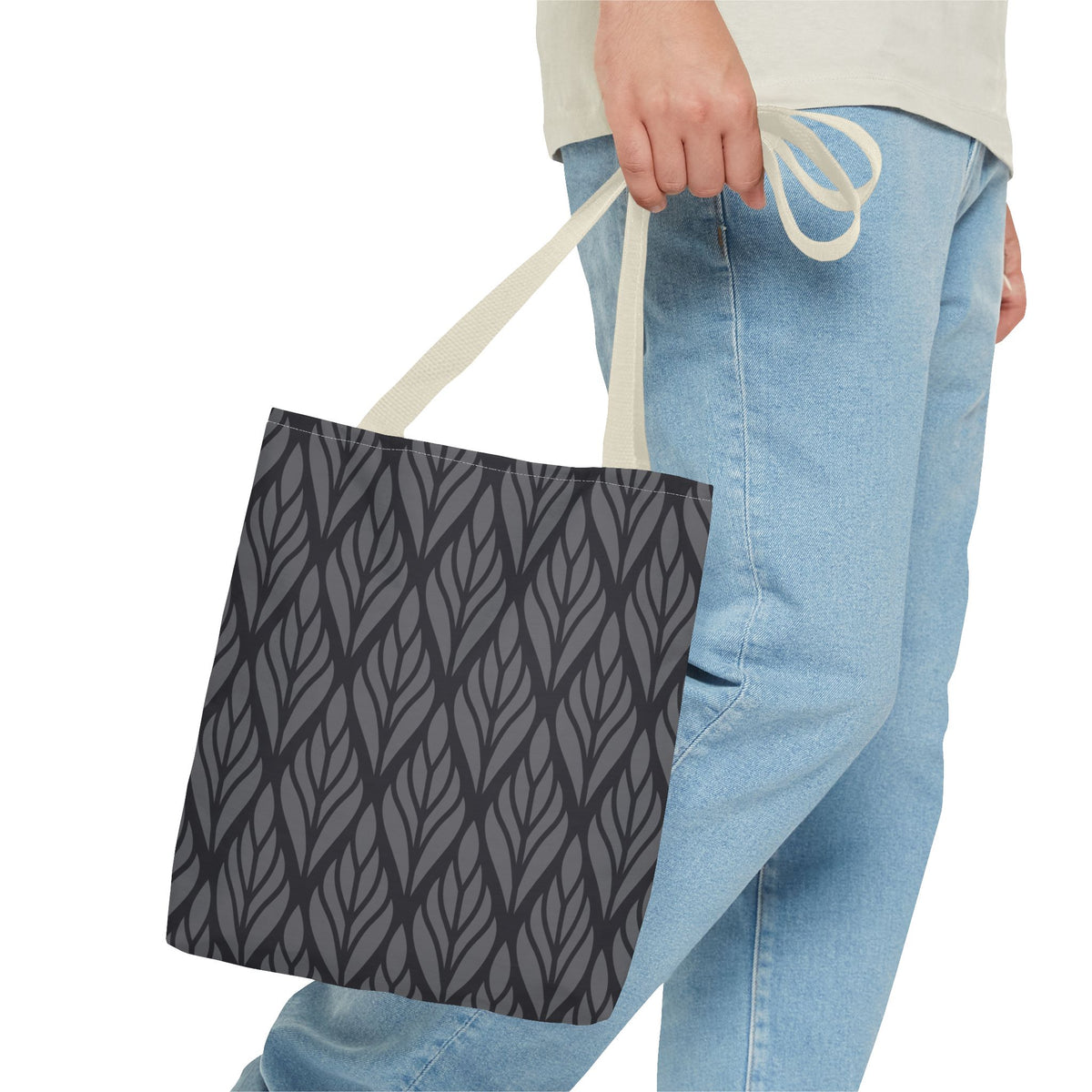 Elegante Stofftasche – Schwarzes Abstraktes Muster