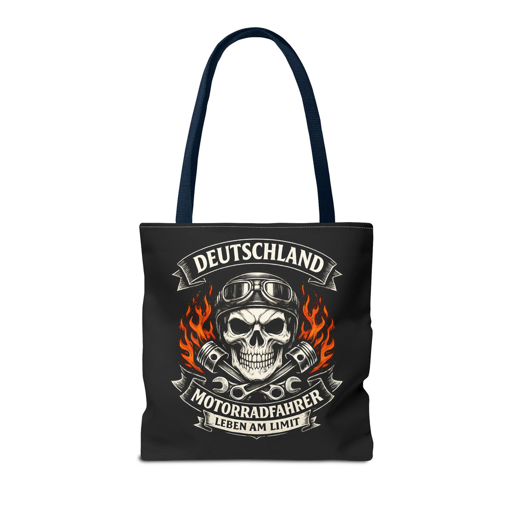Motorradfahrer Stofftasche – Deutschland Biker Totenkopf Motiv