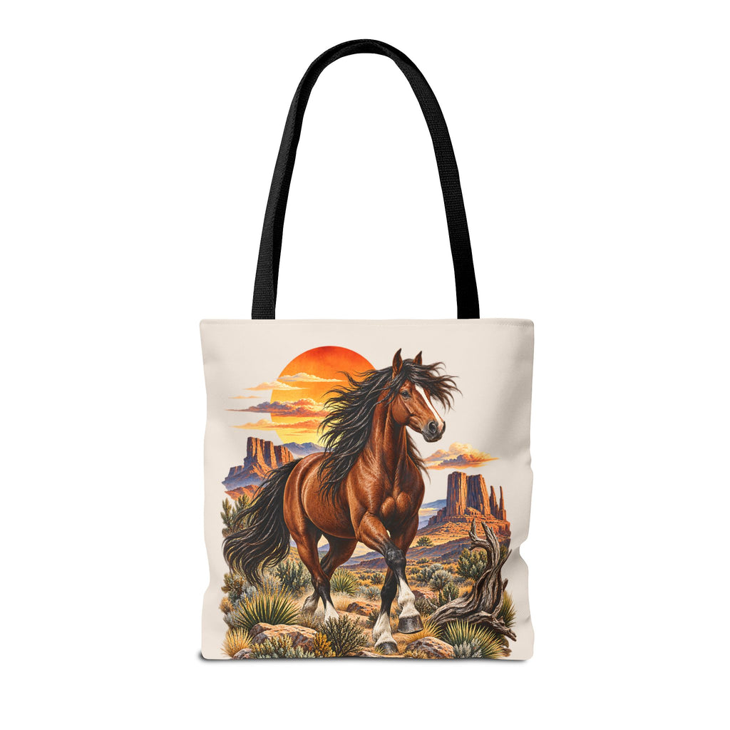 Pferde Stofftasche – Western Wildpferd Einkaufstasche X1