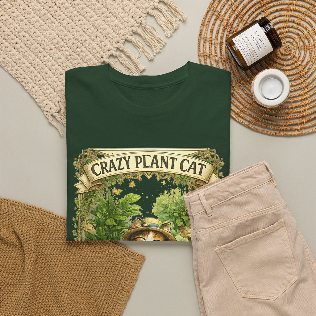 Crazy Plant Cat T-Shirt – Katze & Zimmerpflanzen Grafik-T-Shirt