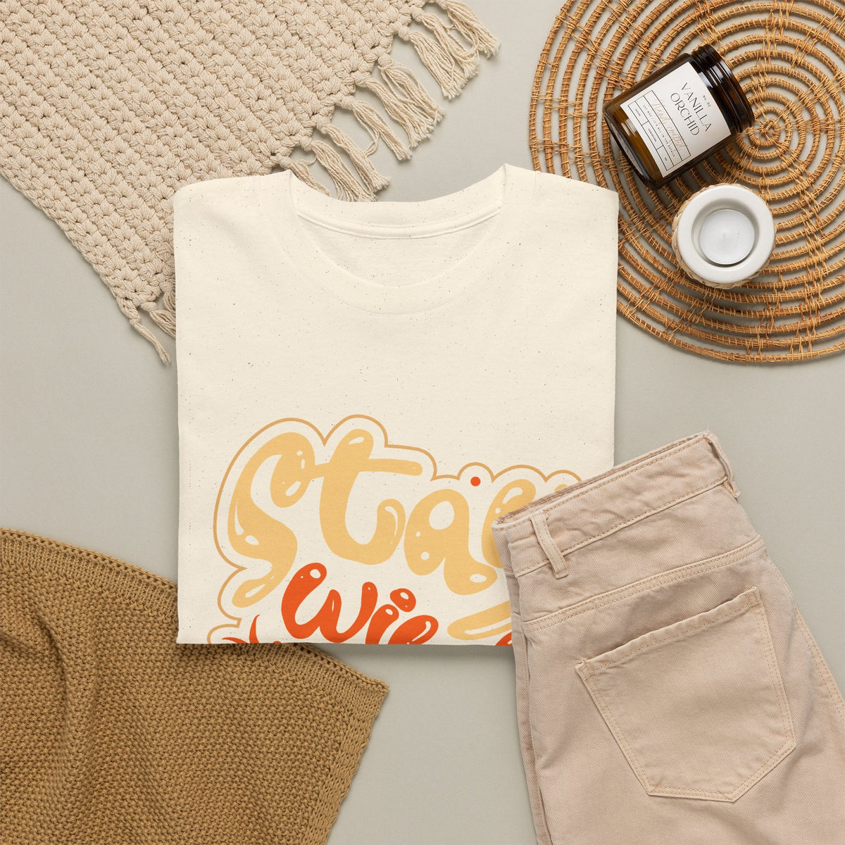 “Stay Wild and Free” T-Shirt – Boho & Natur Grafik-T-Shirt