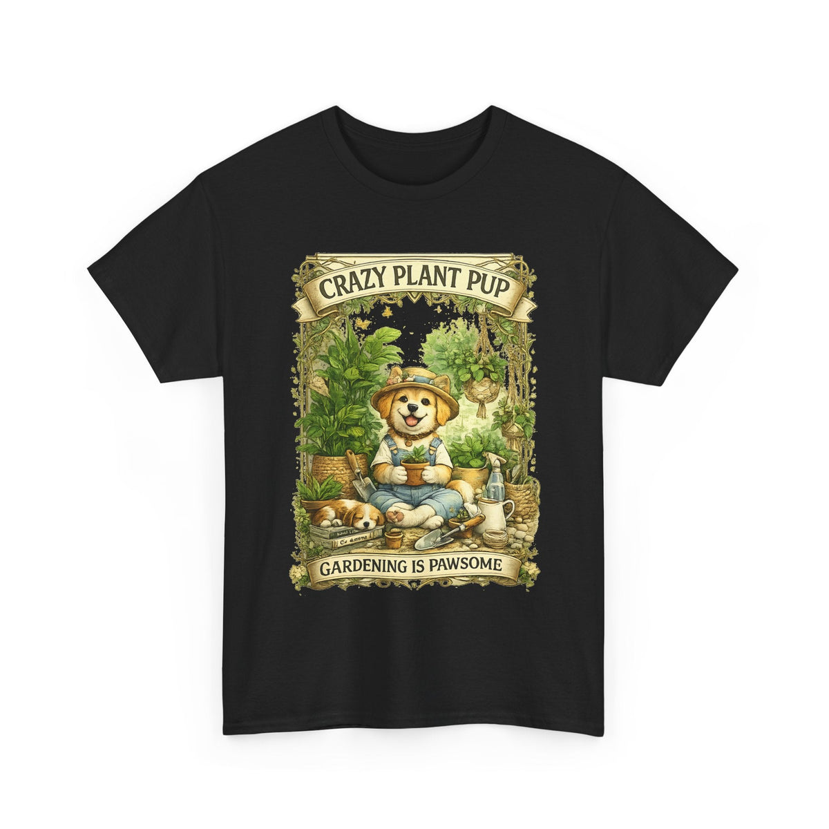 Crazy Plant Pup T-Shirt – Lustiger Hund & Pflanzenfan Grafik-T-Shirt