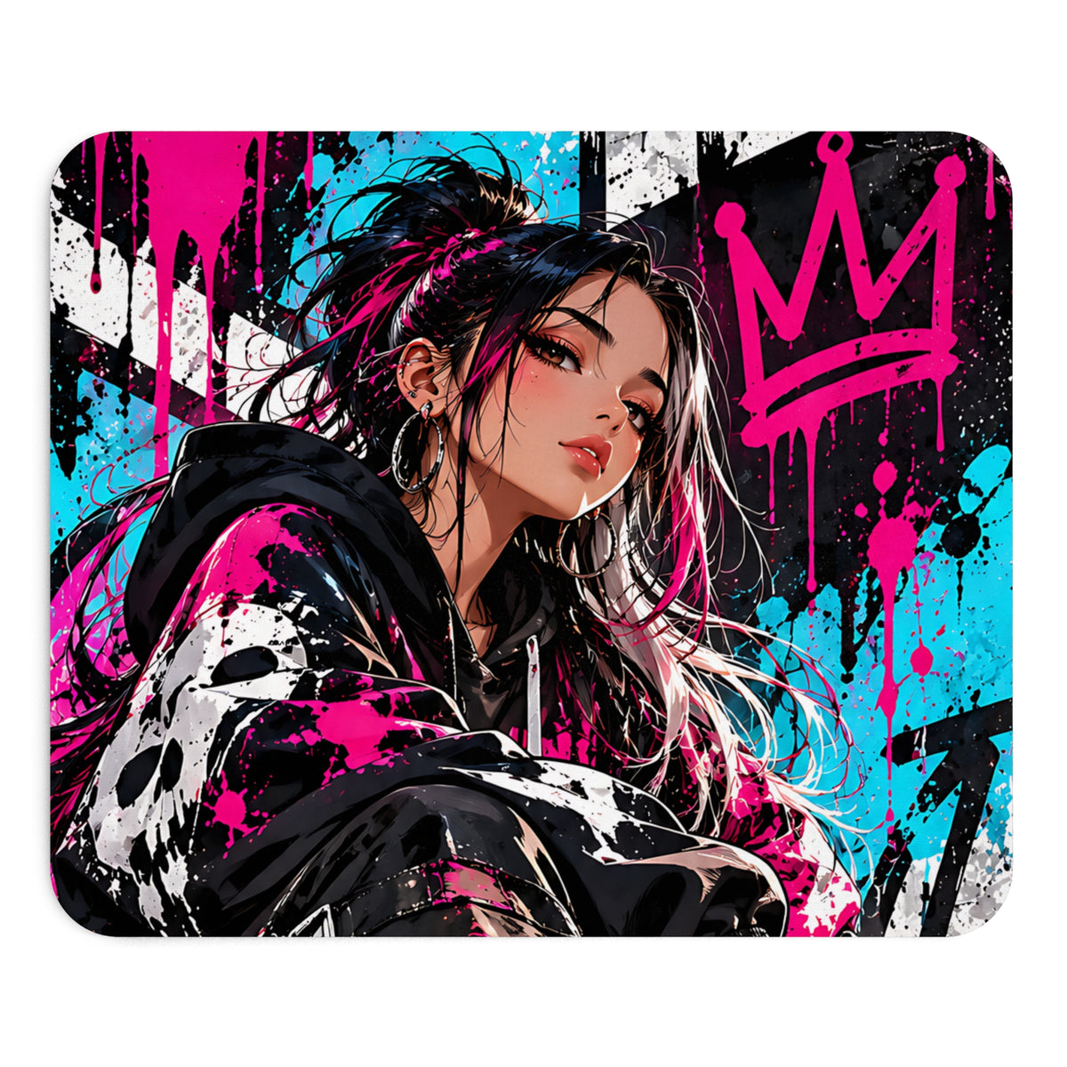 Anime Streetwear Mousepad – Pink Graffiti Design