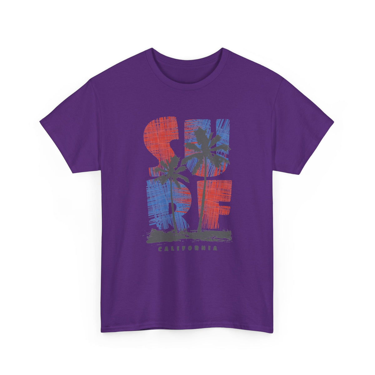 California Surf T-Shirt – Retro Surfbrett & Palmen Grafik-T-Shirt