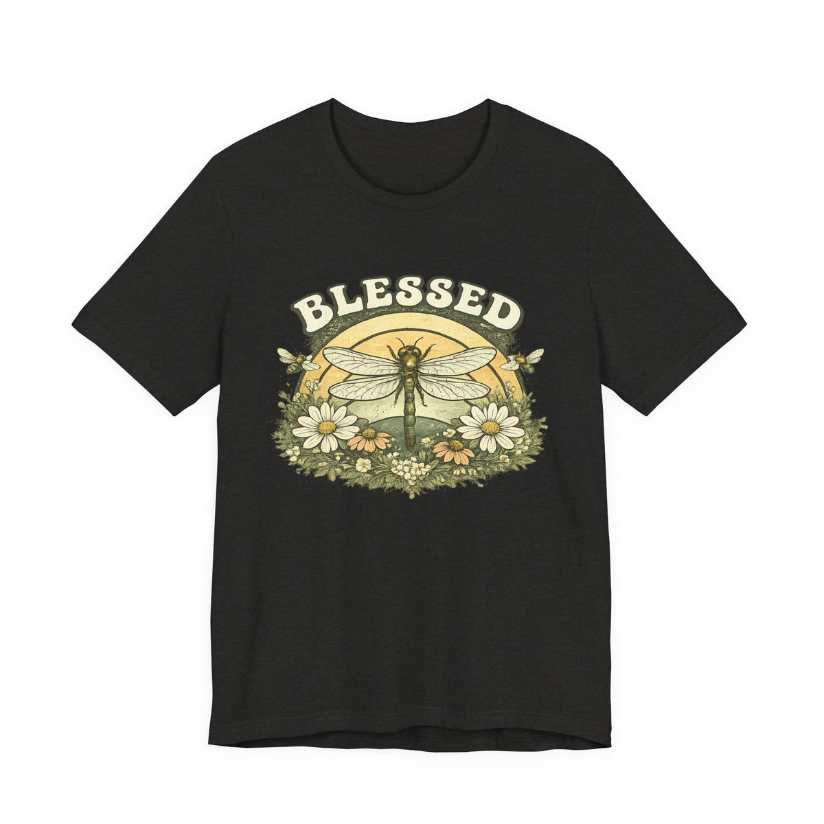 Blessed Dragonfly T-Shirt Blumen & Natur T-Shirt Boho & Glaube T-Shirt Vintage-Botanik Graphic