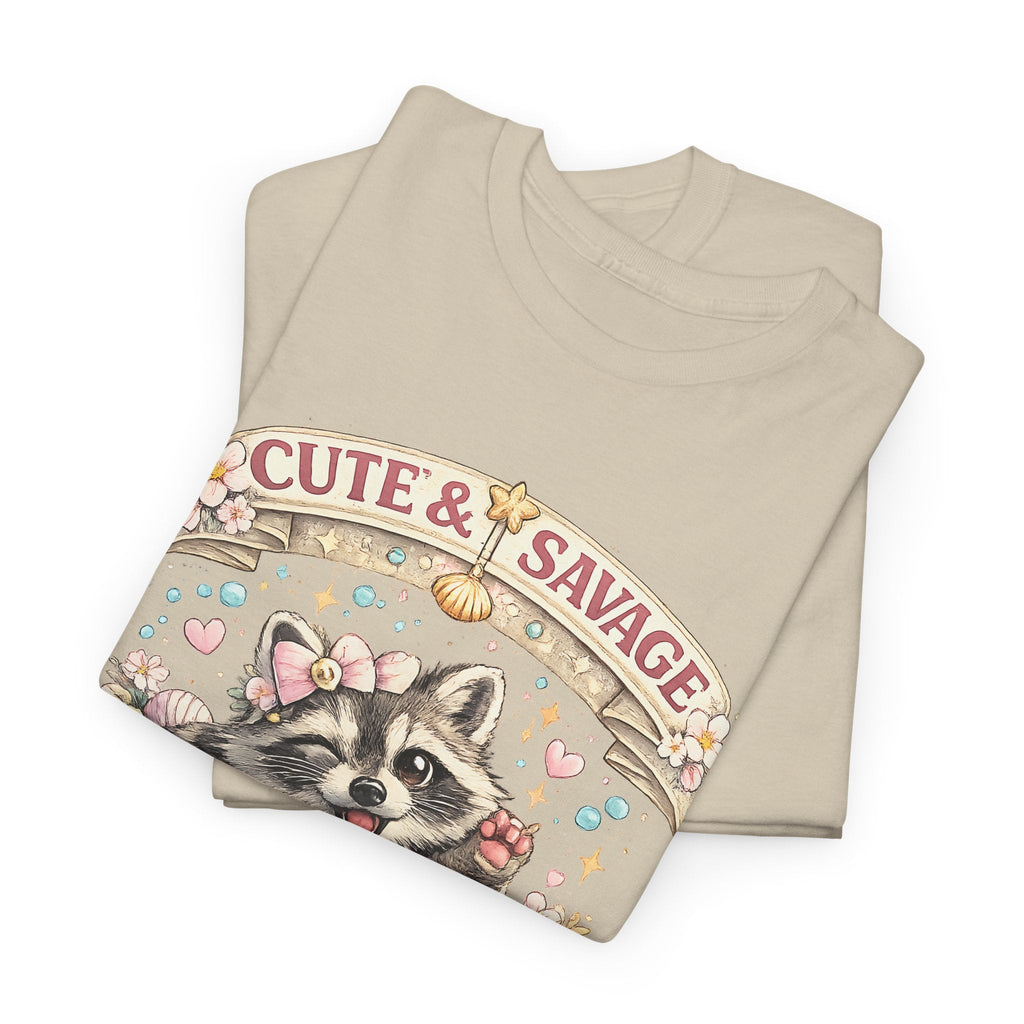 “Cute & Savage” T-Shirt – Lustiger Waschbär „Hot Mess Express“ Grafik-T-Shirt