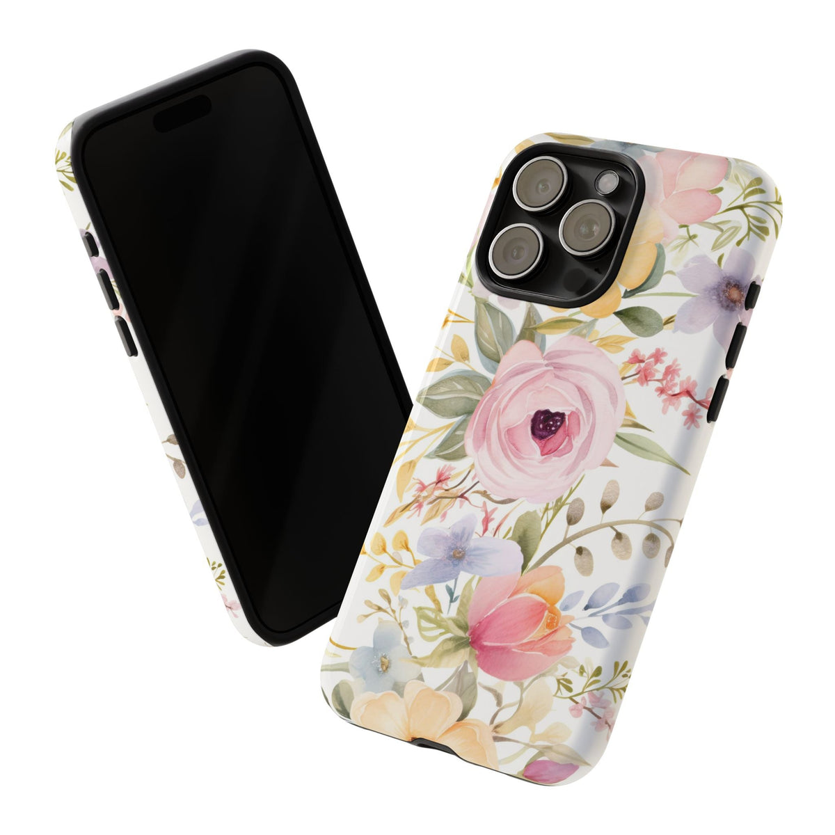 Pastellblumen Robuste Handyhülle – Aquarell-Blumendesign