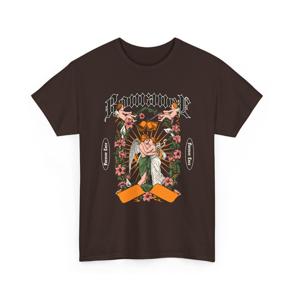 Gothic Floral Angel “Romancer” T-Shirt – Dark Vintage Unisex Grafik-T-Shirt