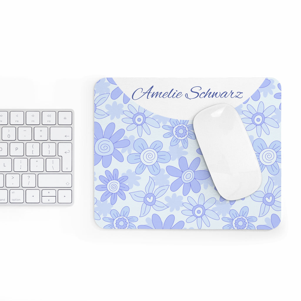 Personalisiertes Blumen Mousepad mit Name – Florales Design – Mousepad von Kalabula, 23,2 × 19,4 cm