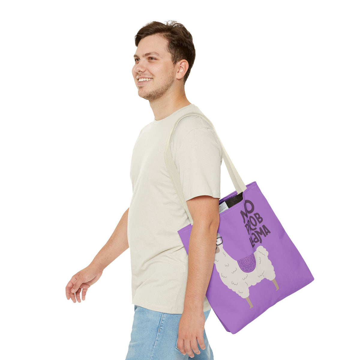 No Prob-Llama Stofftasche – Lustiges Alpaka mit Brille