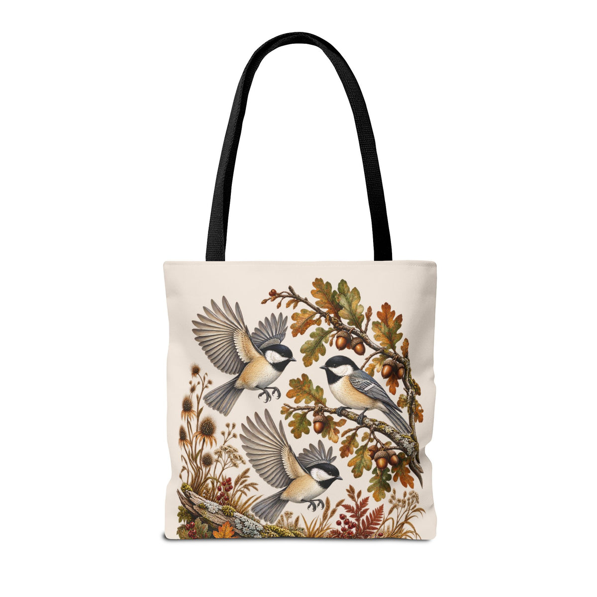 Vogel Stofftasche – Vintage Meisen & Naturmotiv Einkaufstasche