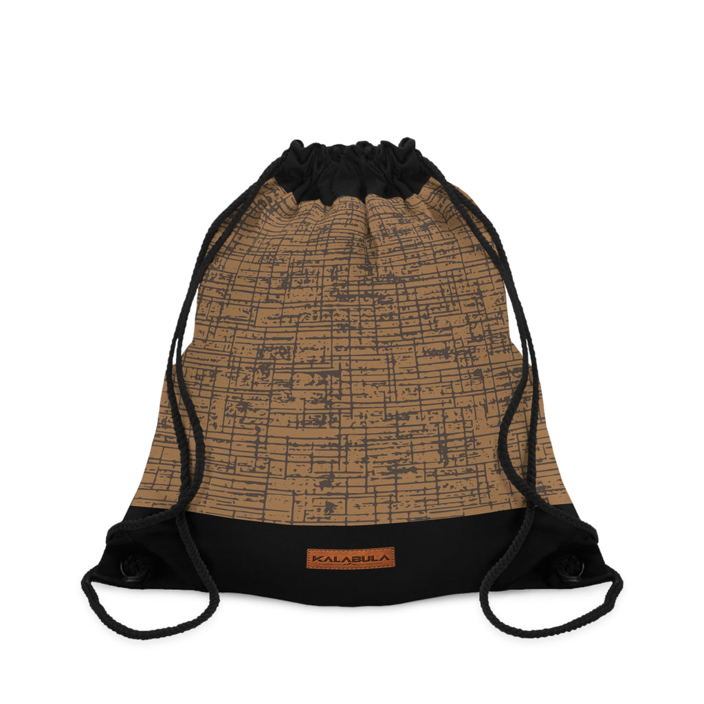 Vintage Turnbeutel Braun Schwarz – Retro Linienmuster von Kalabula