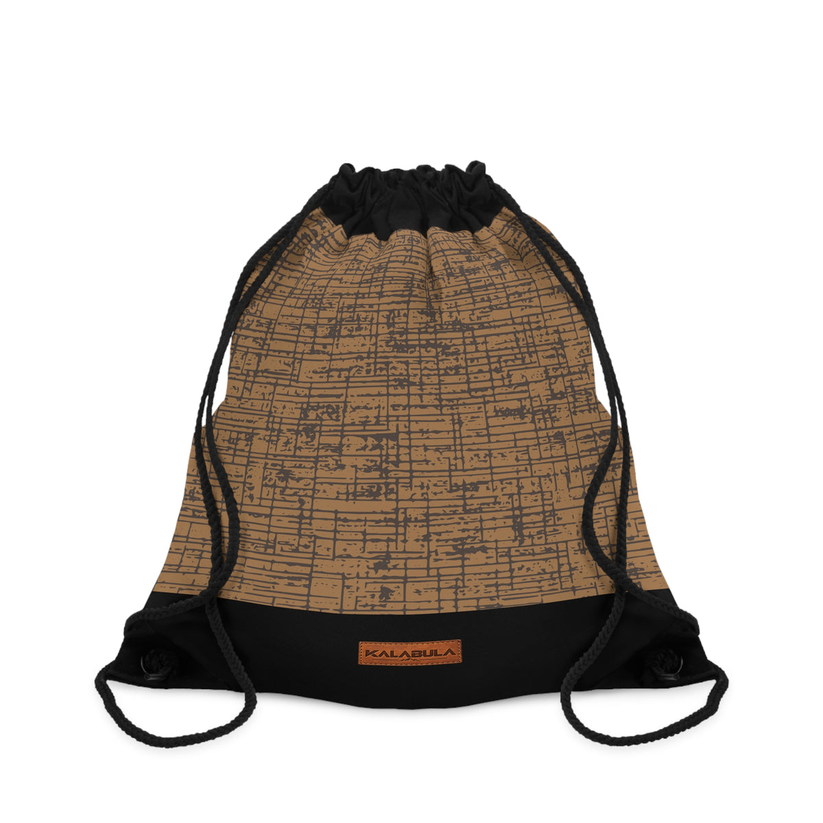 Vintage Turnbeutel Braun Schwarz – Retro Linienmuster von Kalabula