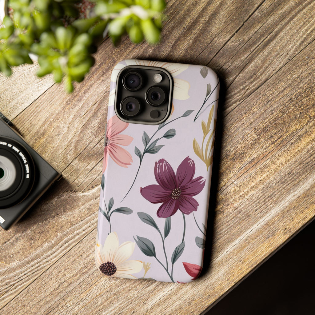 Elegante Wildblumen Robuste Handyhülle – Sanftes Pastell-Blumendesign