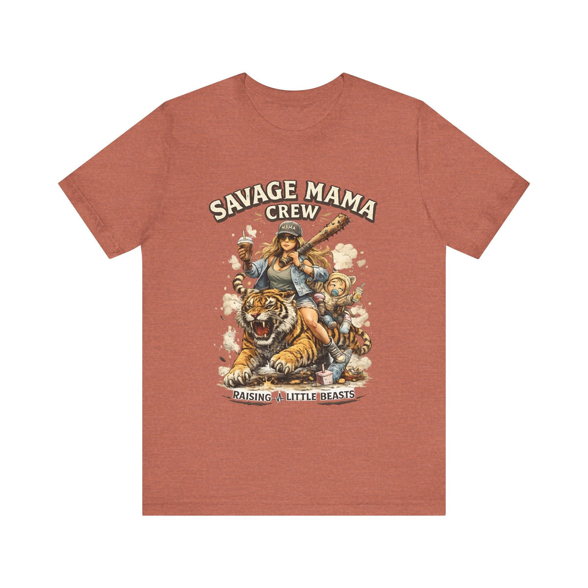 Savage Mama Crew T-Shirt Lustige Mama T-Shirt, Starke Mama Grafik-T-Shirt, Geschenk für coole Mamas