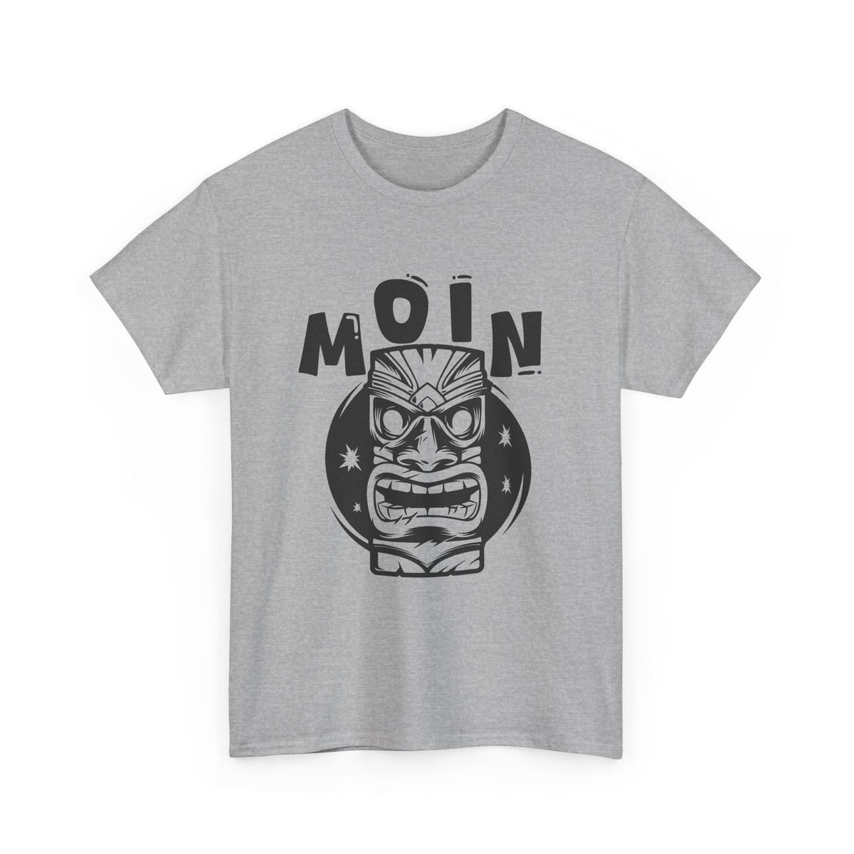 “MOIN” Tiki Mask T-Shirt – Tropisches Streetwear Grafik-T-Shirt