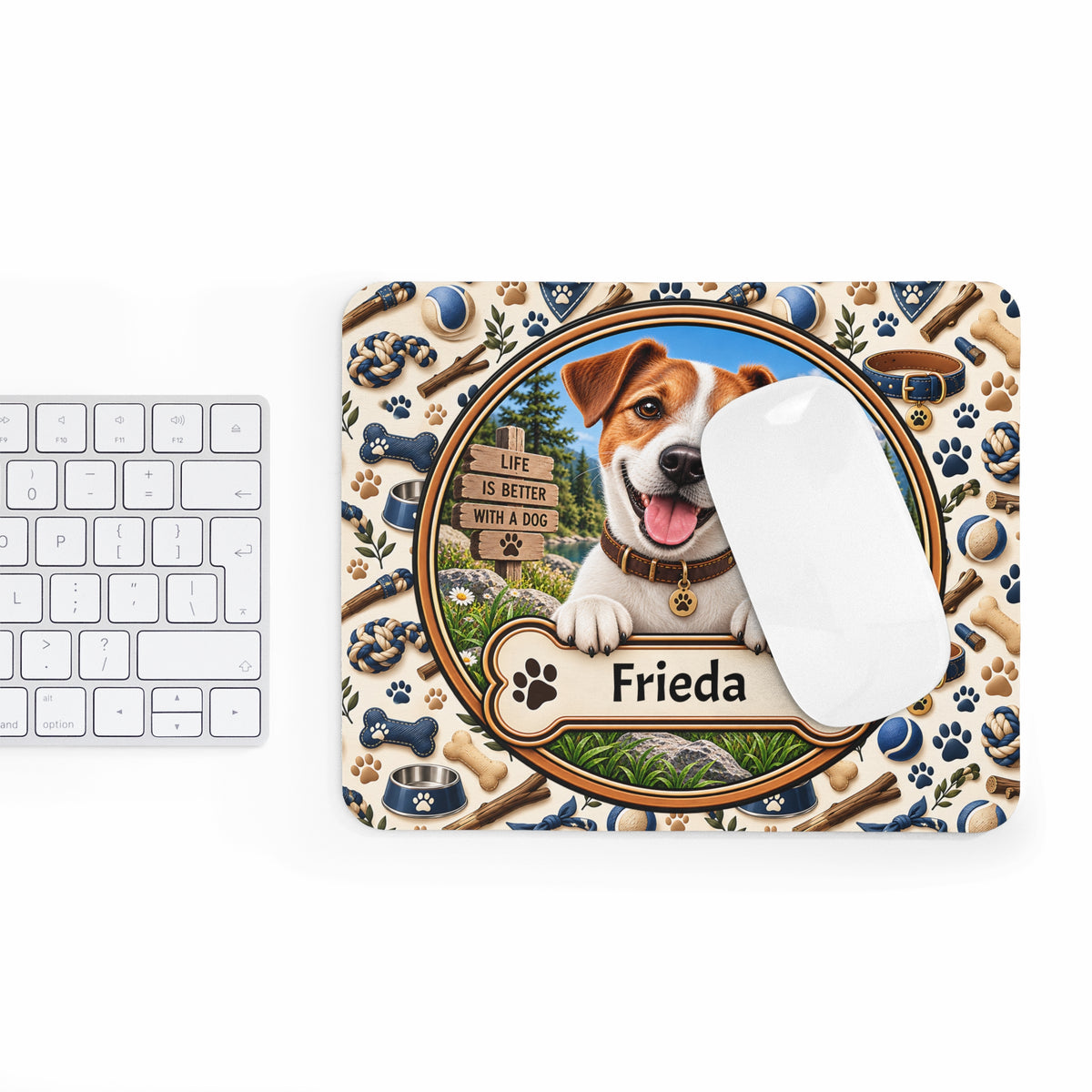 Personalisiertes Jack-Russell-Terrier-Mousepad mit Name