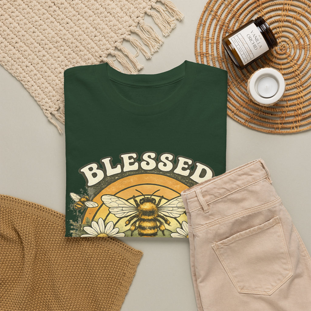 Blessed Bee T-Shirt – Christlicher Glaube & Blumen-Biene Grafik-T-Shirt