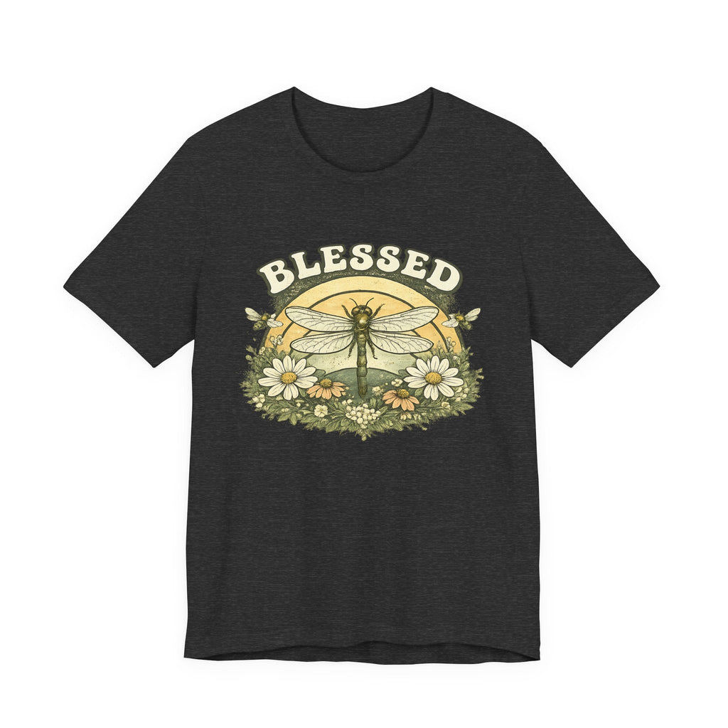 Blessed Dragonfly T-Shirt Blumen & Natur T-Shirt Boho & Glaube T-Shirt Vintage-Botanik Graphic