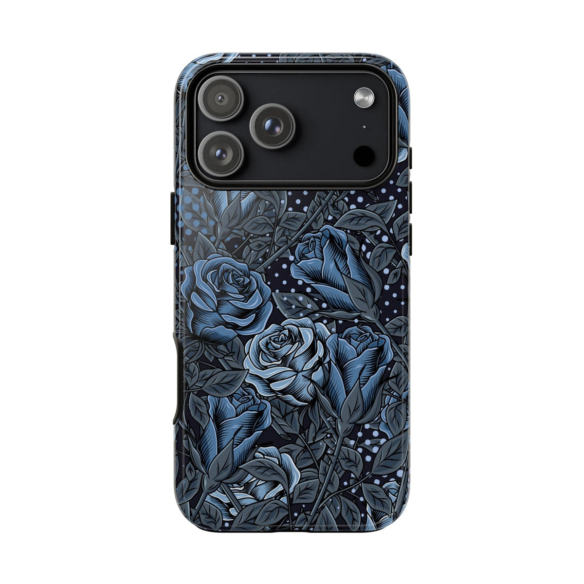 Dunkelblaue Rose Handyhülle – Robuste Handyhülle mit Gothic-Blumen