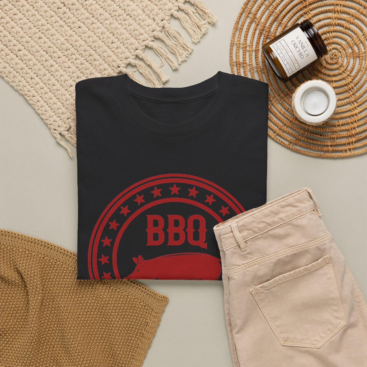 BBQ Pig T-Shirt – Vintage Red Barbecue & Grill Grafik-T-Shirt