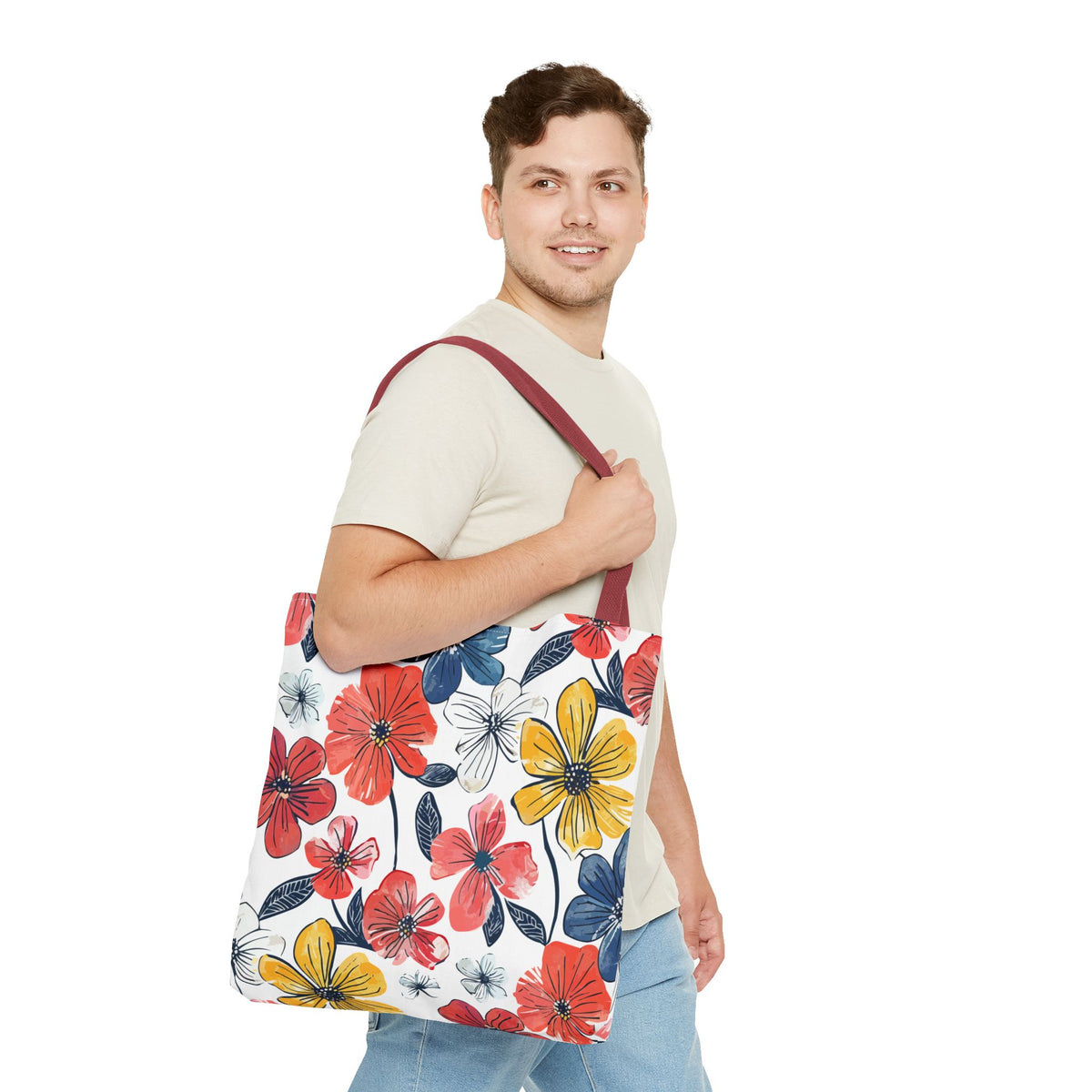 Bunte Blumen Stofftasche – Florales Sommer Design