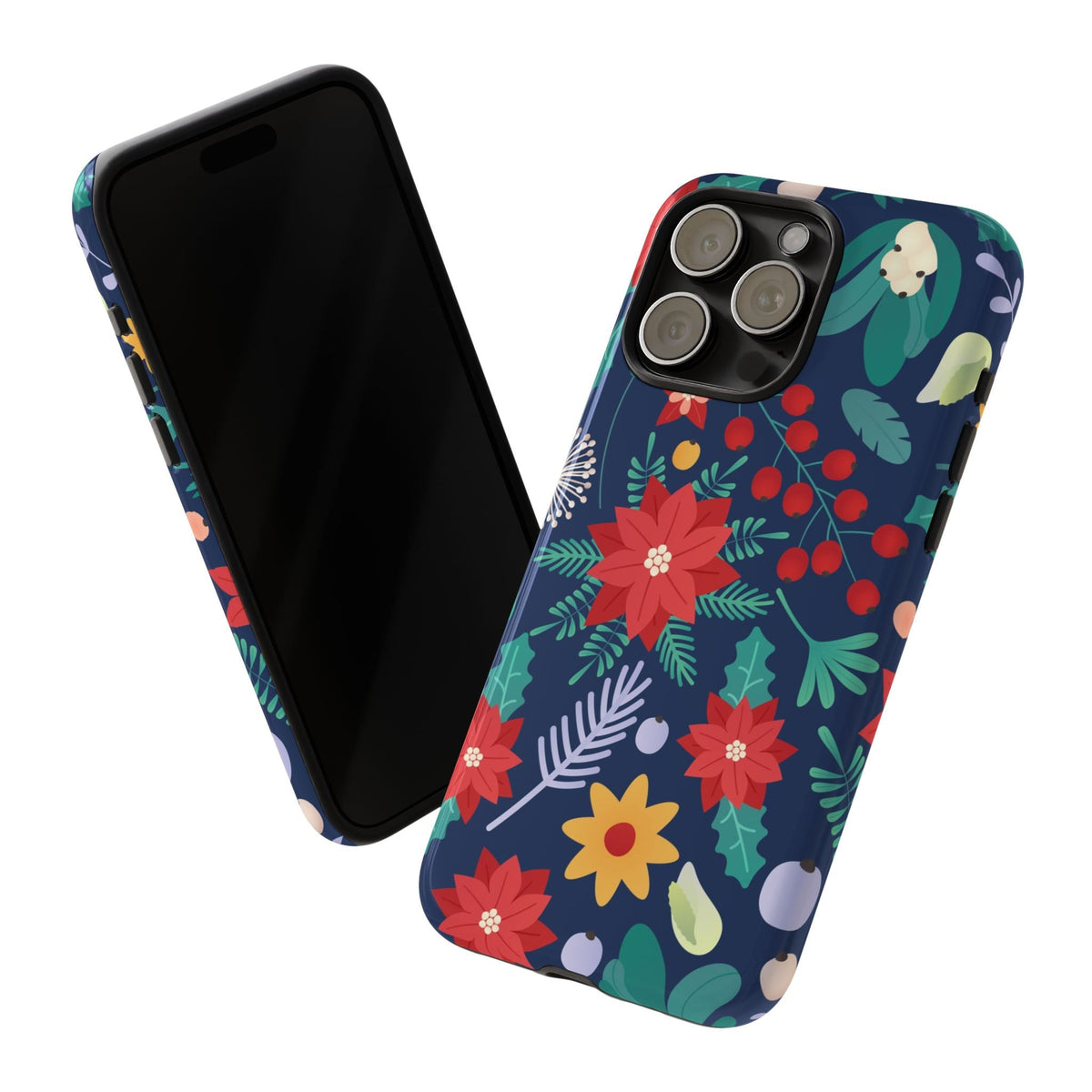 Weihnachtsstern-Blumen Robuste Handyhülle – Festliches Design