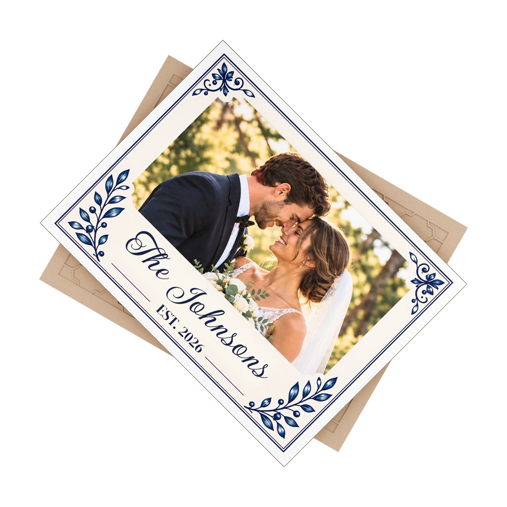 Personalisierte Hochzeits-Fototafel aus Keramik – Paar 20 × 25 cm