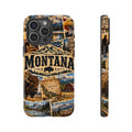 Montana-Reise-Collage Handyhülle – Robuste Handyhülle im Western-Vintage-Stil