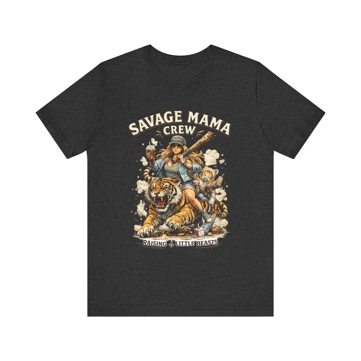 Savage Mama Crew T-Shirt Lustige Mama T-Shirt, Starke Mama Grafik-T-Shirt, Geschenk für coole Mamas