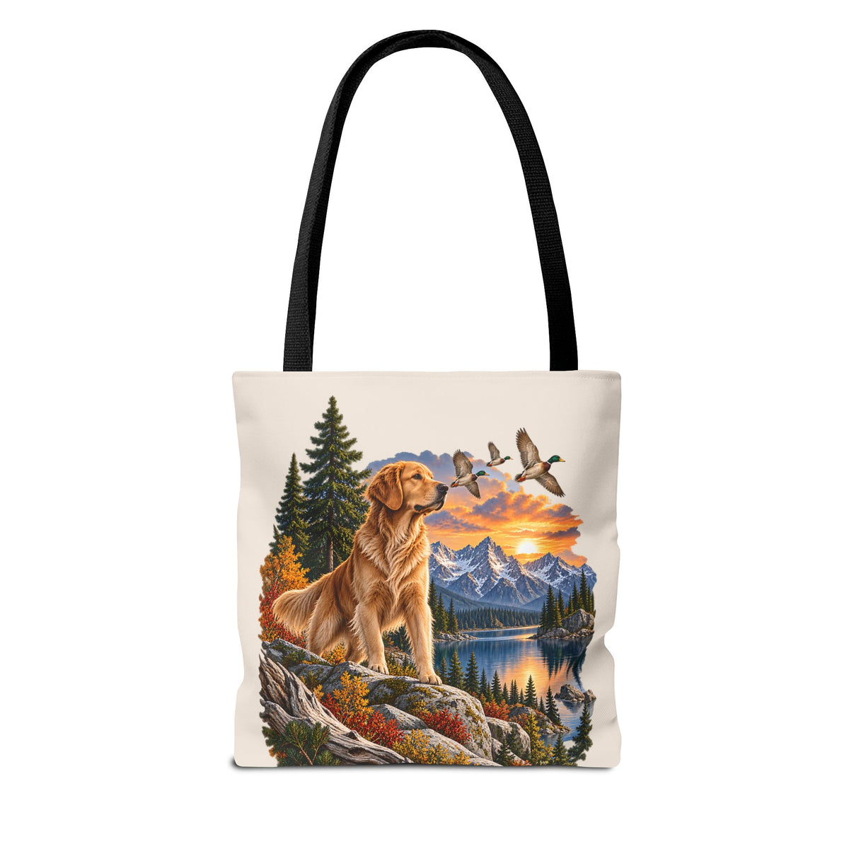 Golden Retriever Stofftasche – Hund & Berge Naturmotiv