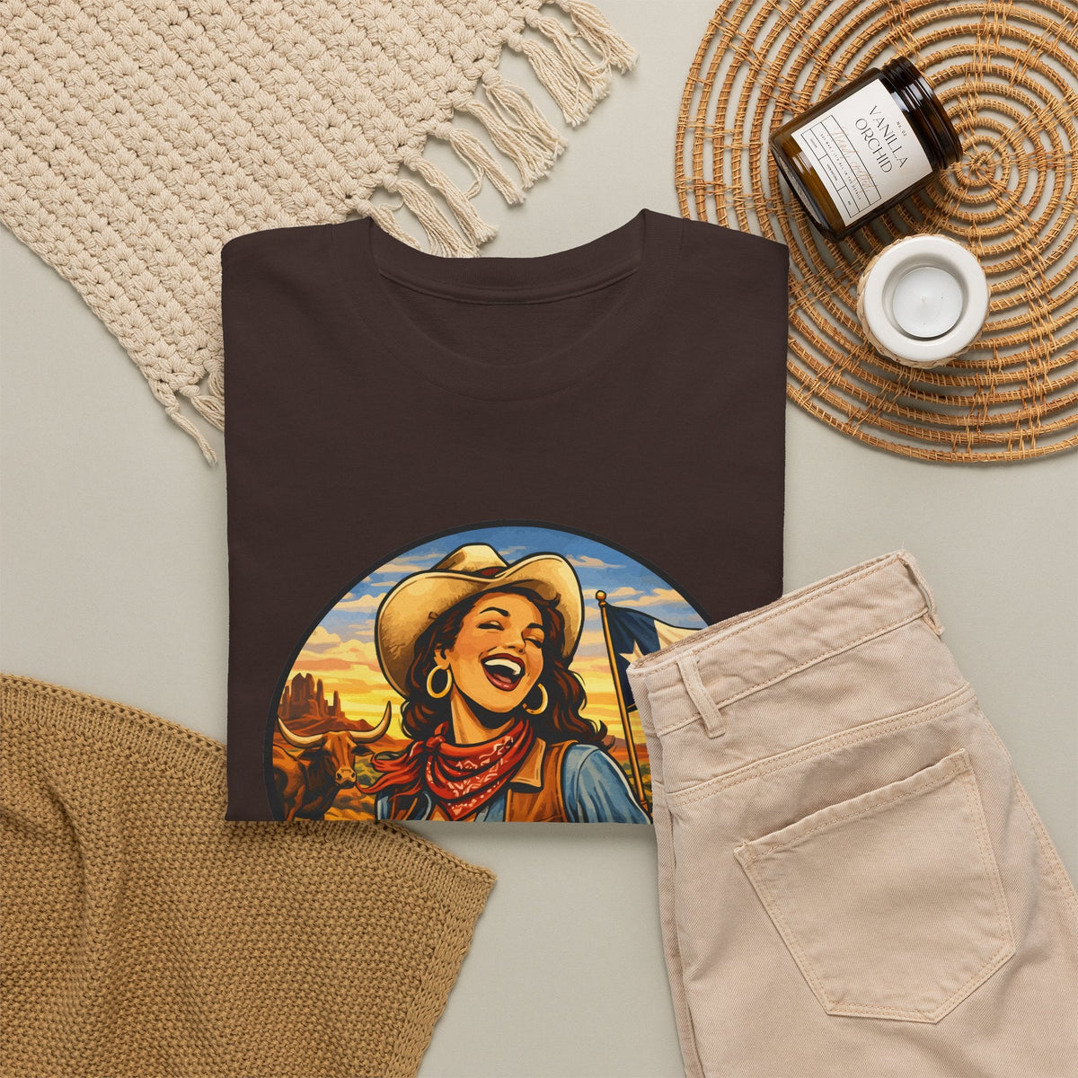Texas Cowgirl T-Shirt – Vintage Western Texas Grafik-T-Shirt