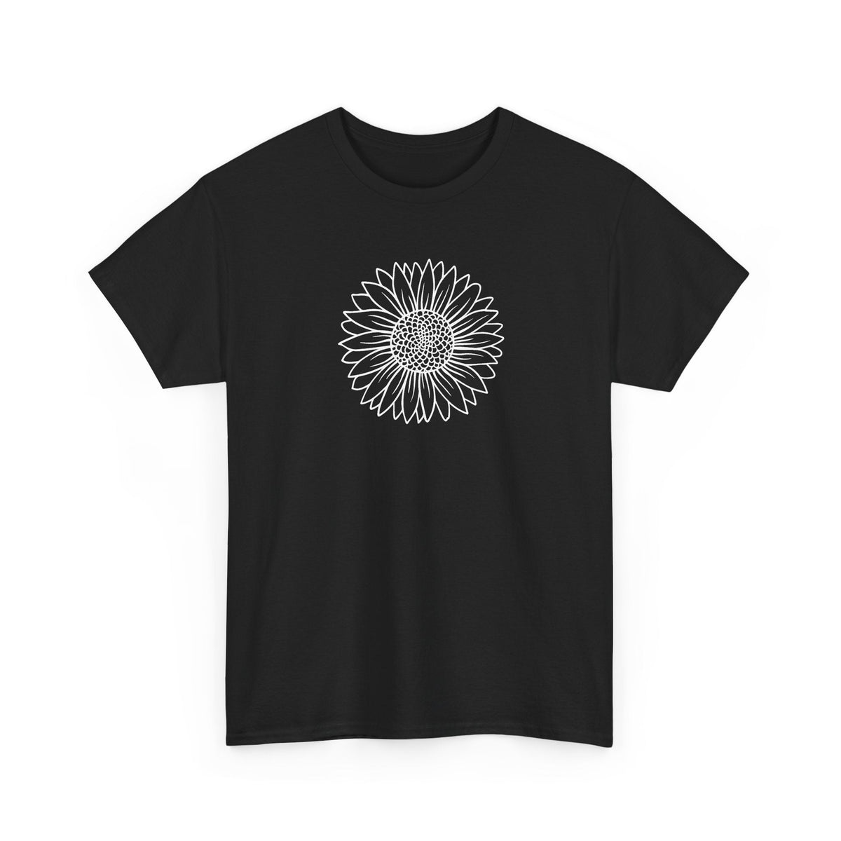 Minimal Sunflower T-Shirt – Blumen-Line-Art Grafik-T-Shirt
