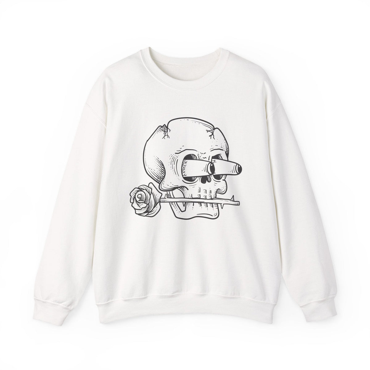 Totenkopf mit Rose Sweatshirt – Sweatshirt von Kalabula