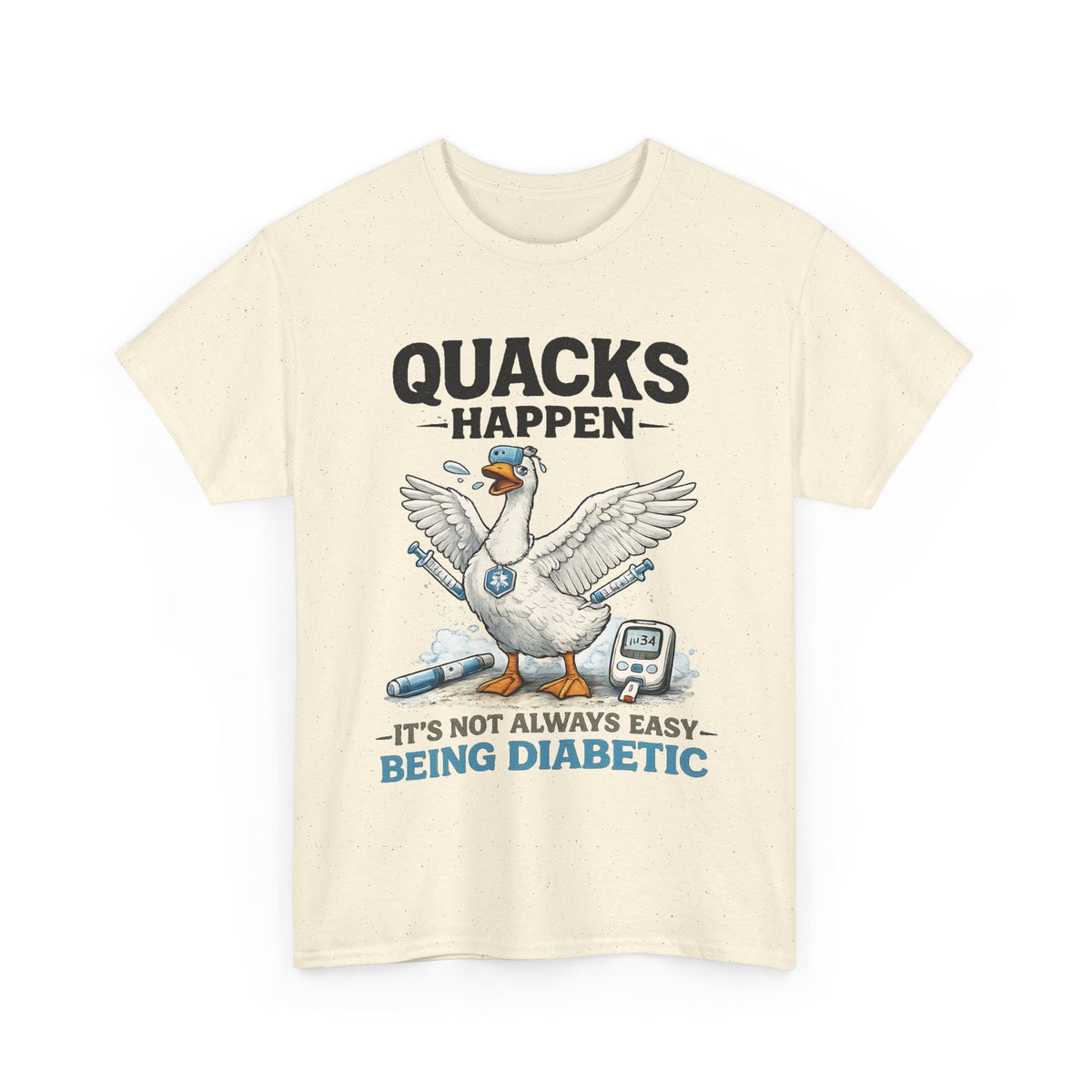 “Quacks Happen” Diabetes T-Shirt – Lustige Diabetes-Ente Grafik-T-Shirt