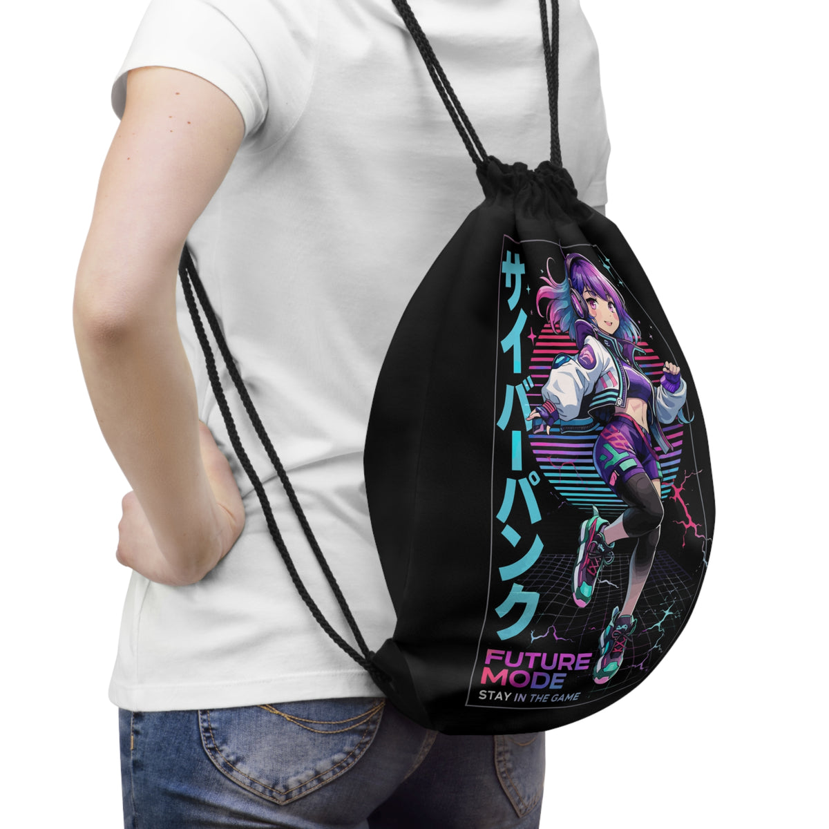Cyber-Anime Turnbeutel – Futuristisches Mädchen-Motiv von Kalabula