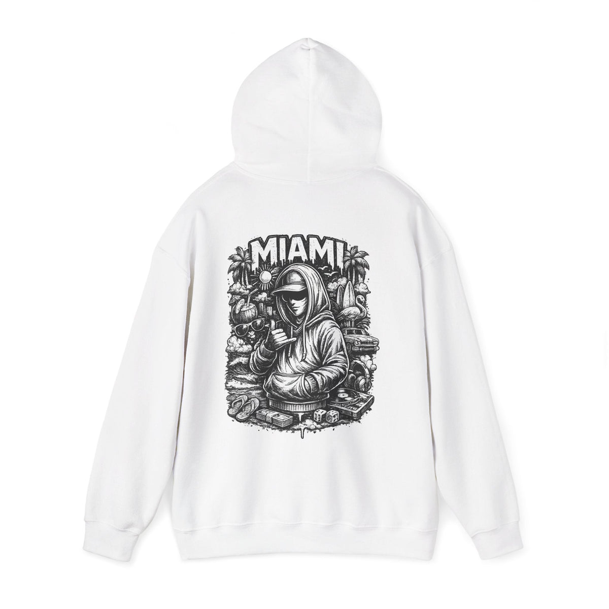 Miami Hoodie Streetwear Hoodie mit Grafik Urban Style Hoodie Hip Hop Hoodie Geschenk für Männer – Kalabula