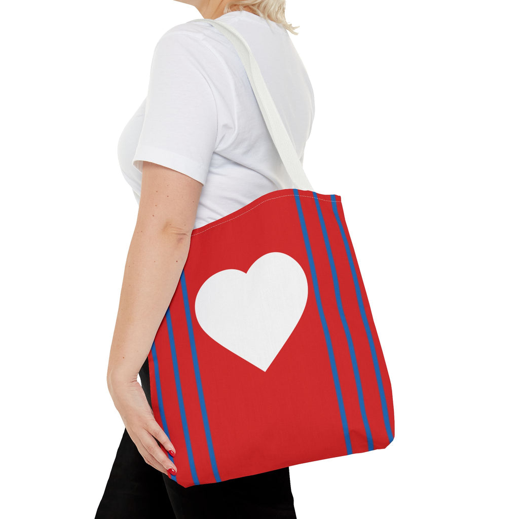 Herz Stofftasche – Rotes Design mit weißem Herz
