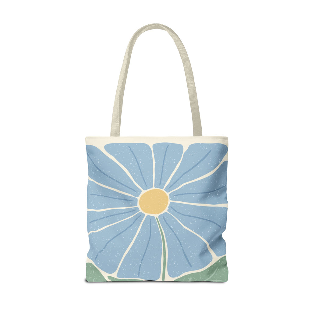 Blaue Blumen Stofftasche – Modernes Floral Design