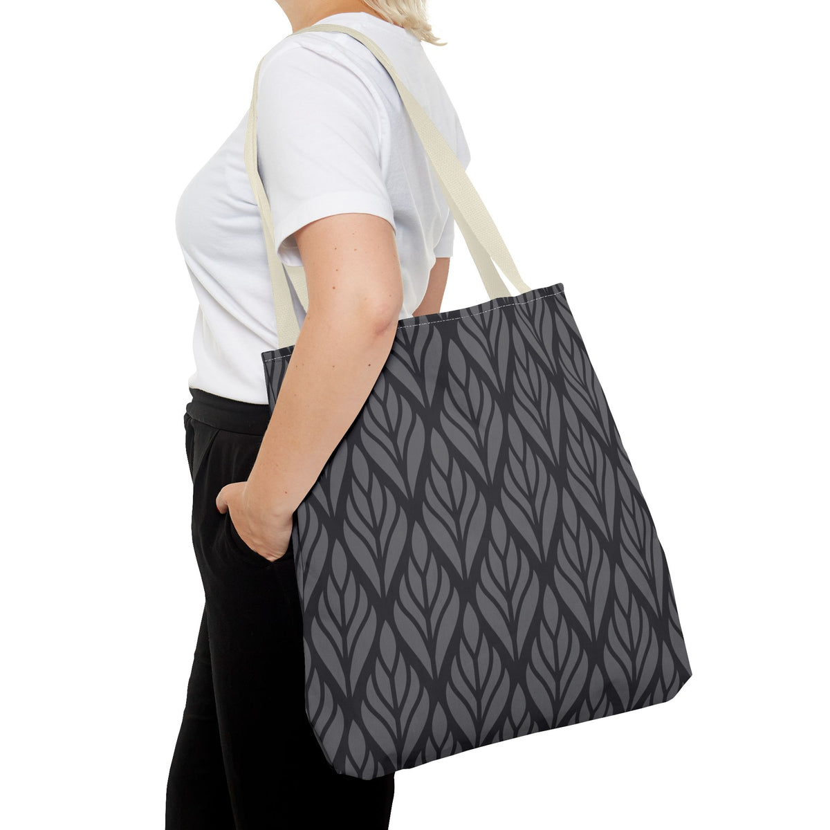 Elegante Stofftasche – Schwarzes Abstraktes Muster