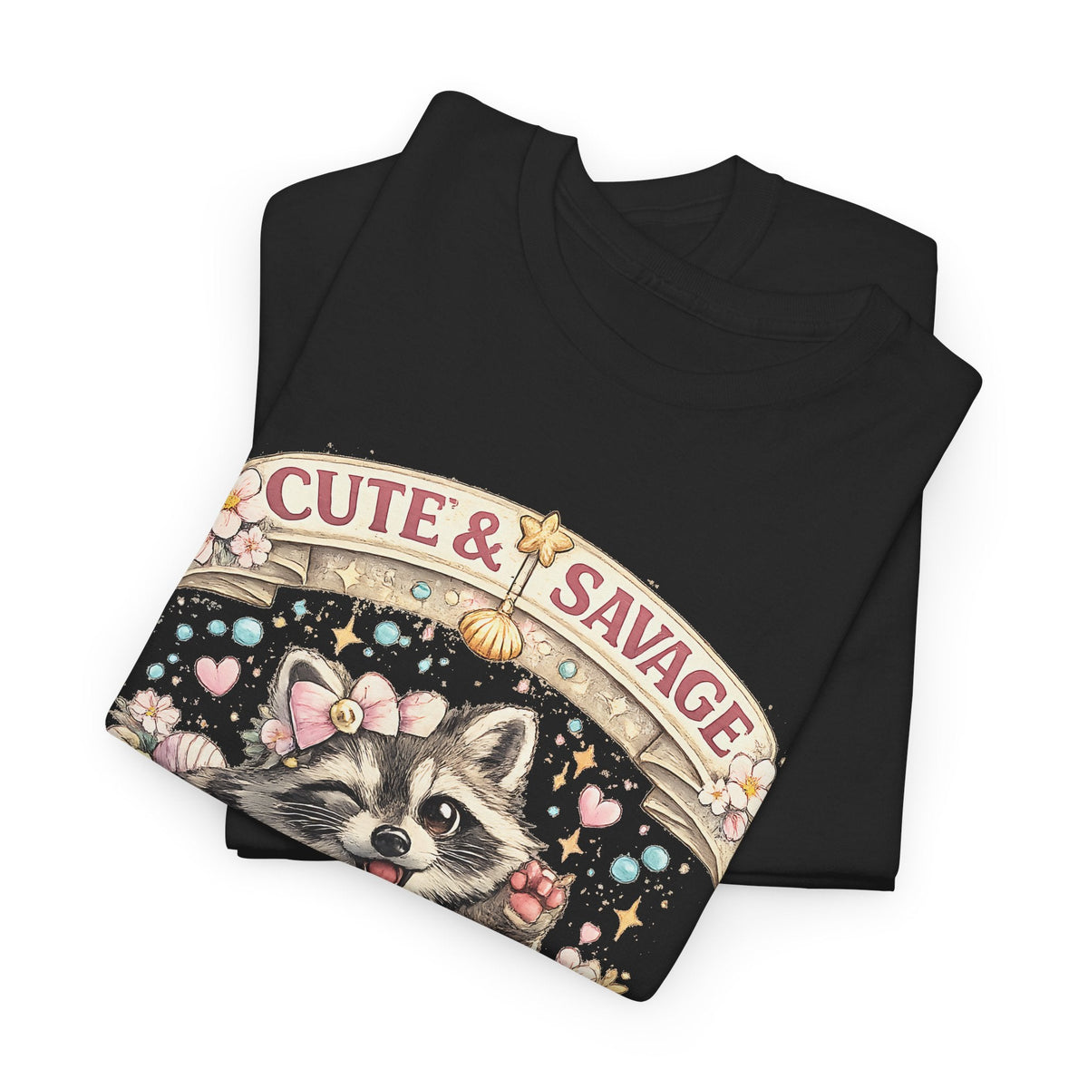 “Cute & Savage” T-Shirt – Lustiger Waschbär „Hot Mess Express“ Grafik-T-Shirt