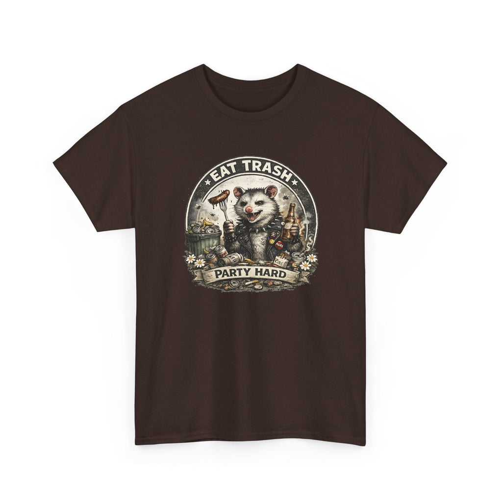 “Eat Trash, Party Hard” Opossum T-Shirt – Lustiges Grafik-Design T-Shirt