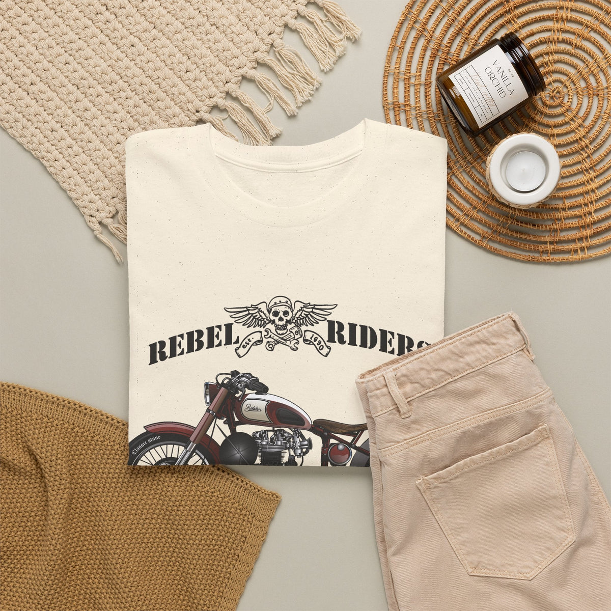 Rebel Riders T-Shirt – Vintage Motorrad & Biker Grafik-T-Shirt