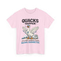 “Quacks Happen” Diabetes T-Shirt – Lustige Diabetes-Ente Grafik-T-Shirt