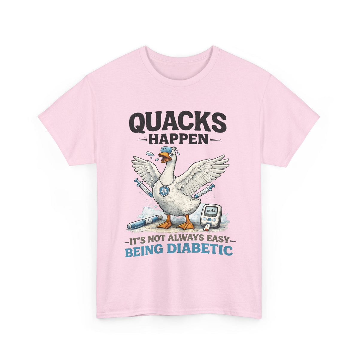 “Quacks Happen” Diabetes T-Shirt – Lustige Diabetes-Ente Grafik-T-Shirt