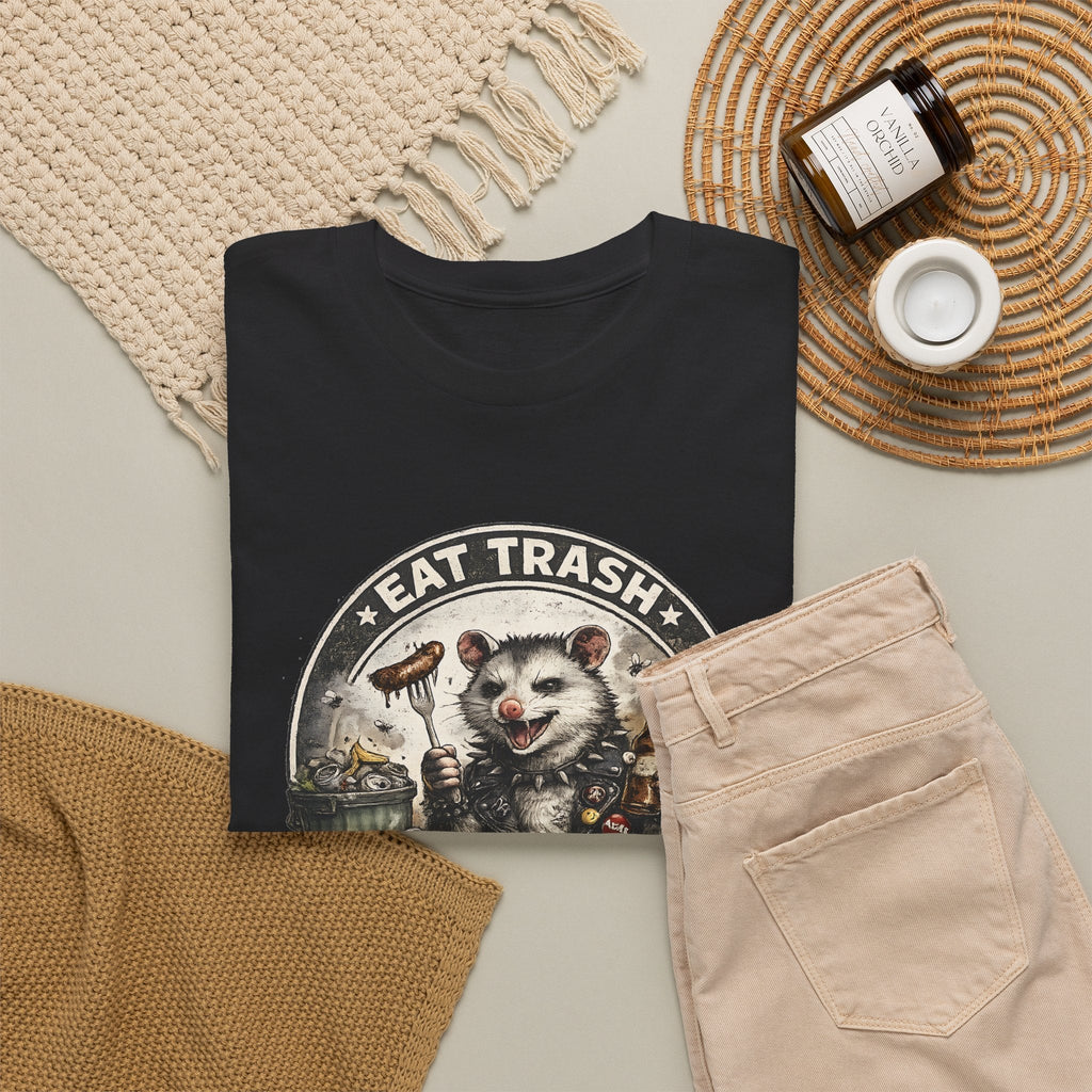 “Eat Trash, Party Hard” Opossum T-Shirt – Lustiges Grafik-Design T-Shirt